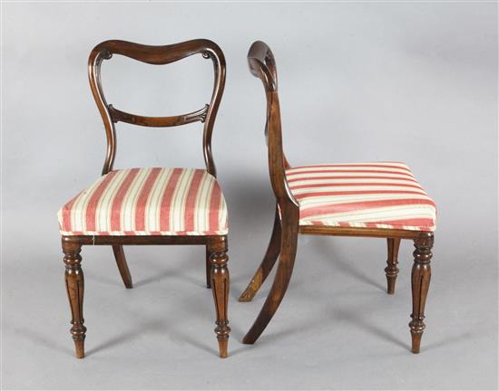 A set of eight William IV rosewood dining chairs, H.2ft 9in.